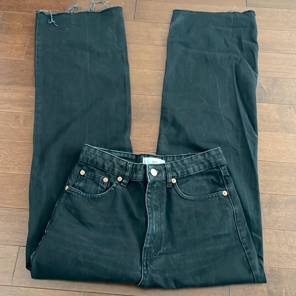 mango black straight leg jeans